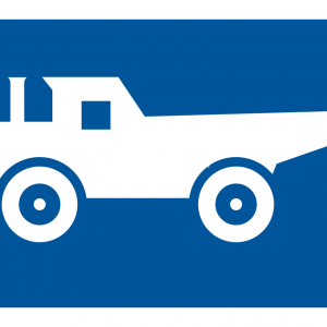 The primary sign applies to construction vehicles.