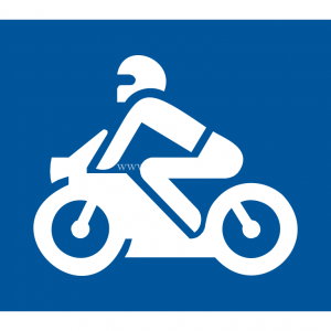 The primary sign applies to motorcycles.