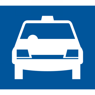 The primary sign applies to taxis ROAD SIGN