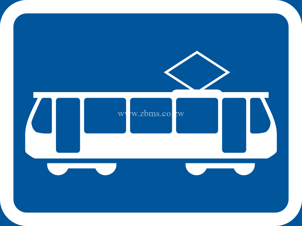 The primary sign applies to trams.