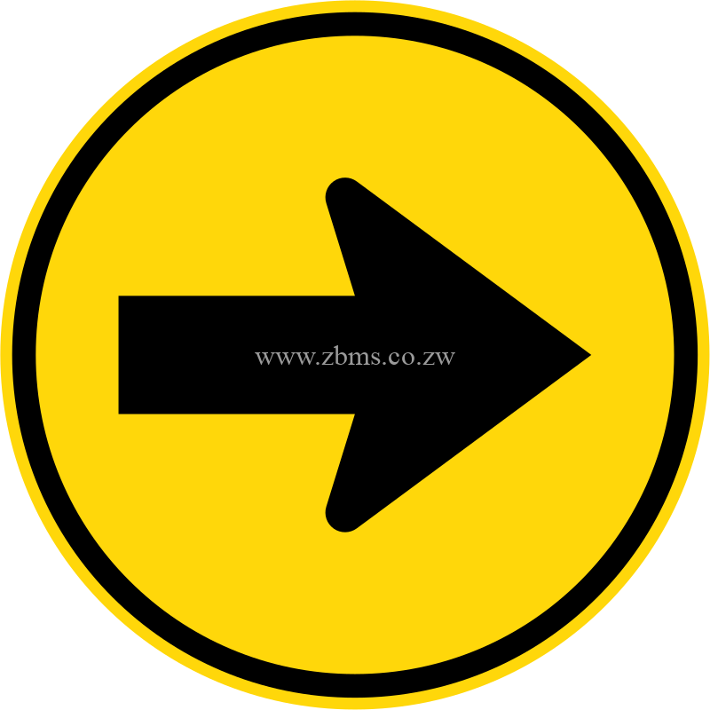 Turn Right temporary road sign for sale Zimbabwe