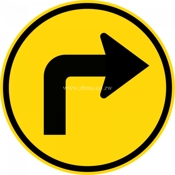 Turn right ahead temporary sign for sale Zimbbabwe