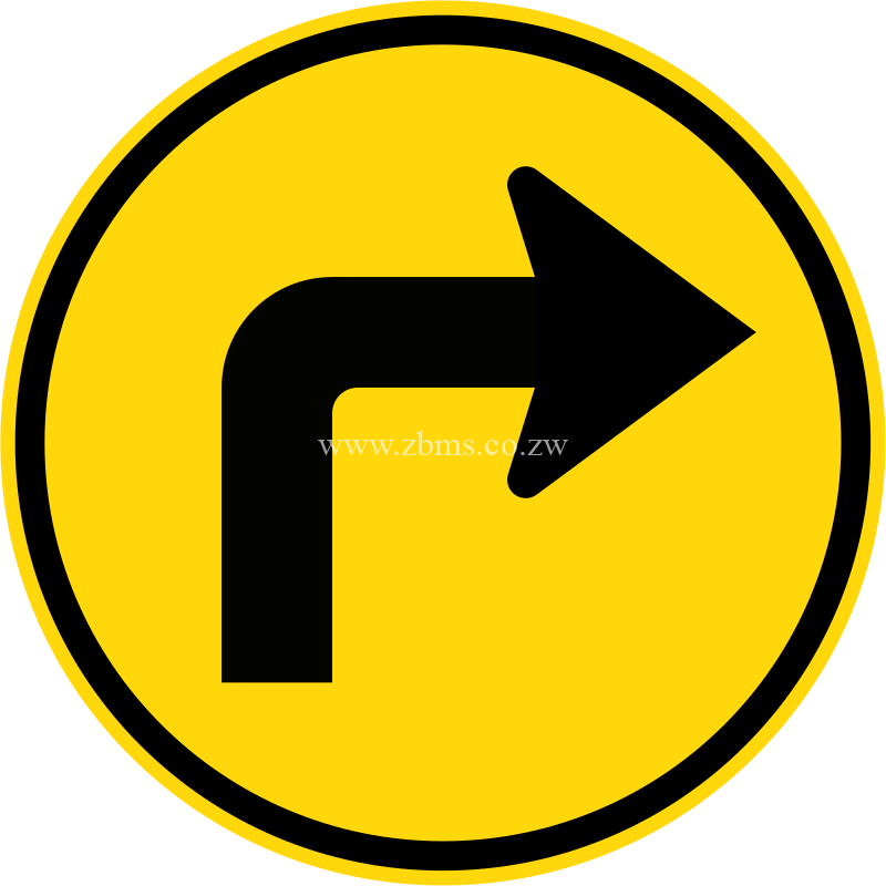 Turn right ahead temporary sign for sale Zimbbabwe