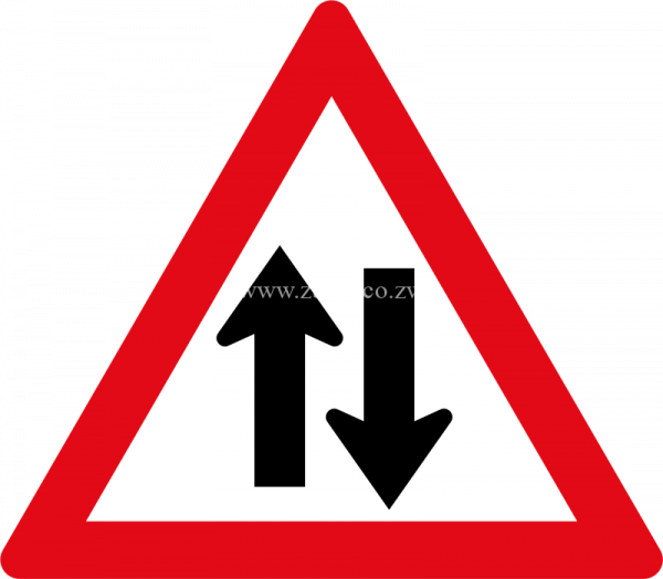 Two-way traffic ahead road sign for sale Zimbabwe