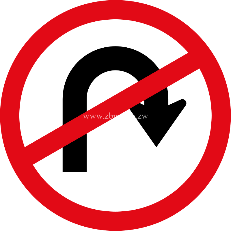 u turn not allowed road sign for sale Zimbabwe