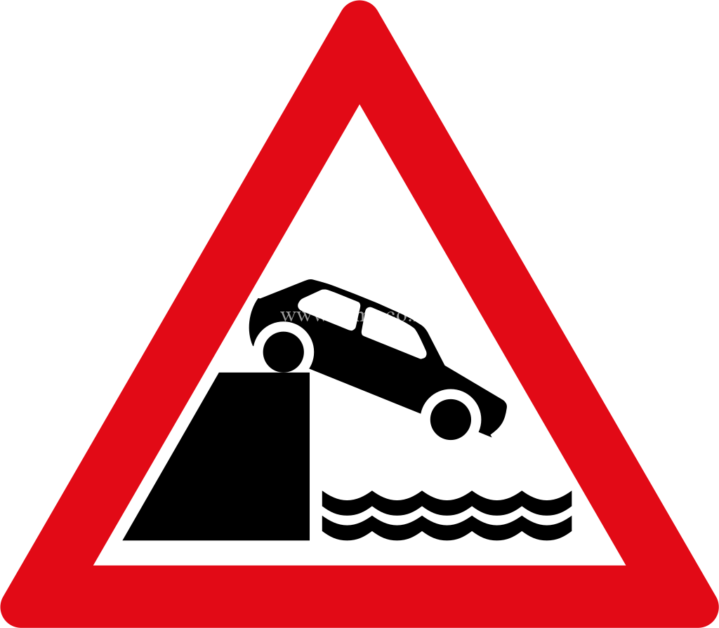 Unprotected jetty edge or river bank ahead road sign for sale Zimbbawe