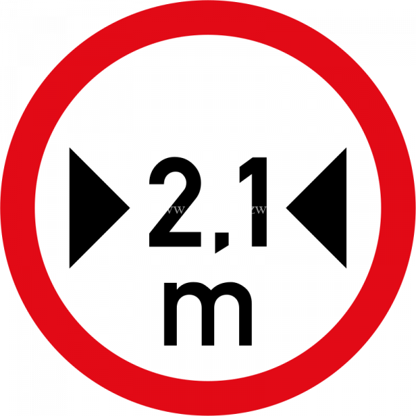 Vehicles exceeding 2.1 metres in width prohibited