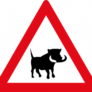 Warthogs ahead road sign for sale Zimbabwe