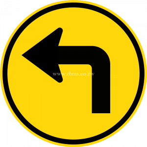 Turn left ahead temporary sign for sale Zimbabwe