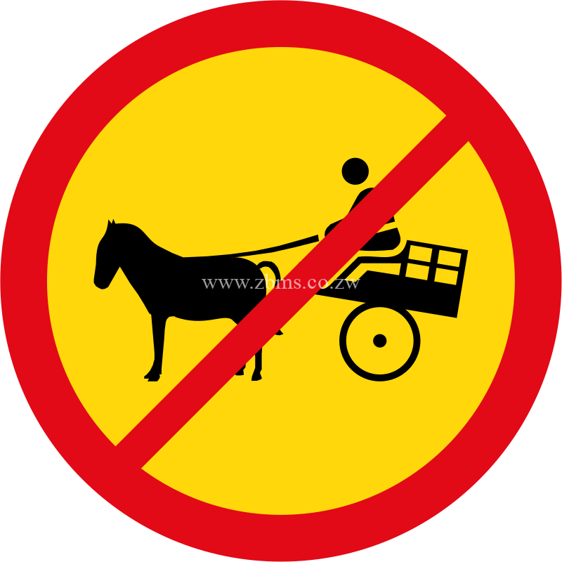 Animal-drawn vehicles not allowed temporar sign for sale Zimbabwe