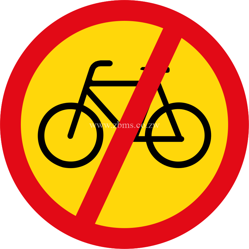 Cyclists not allowed temporary sign for sale Zimbabwe