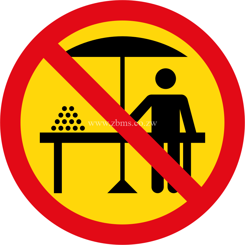 Hawkers prohibited sign for sale Zimbabwe