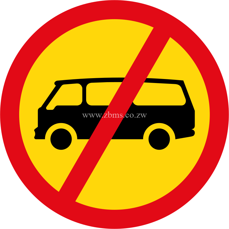 Mini-buses prohibited temporary sign