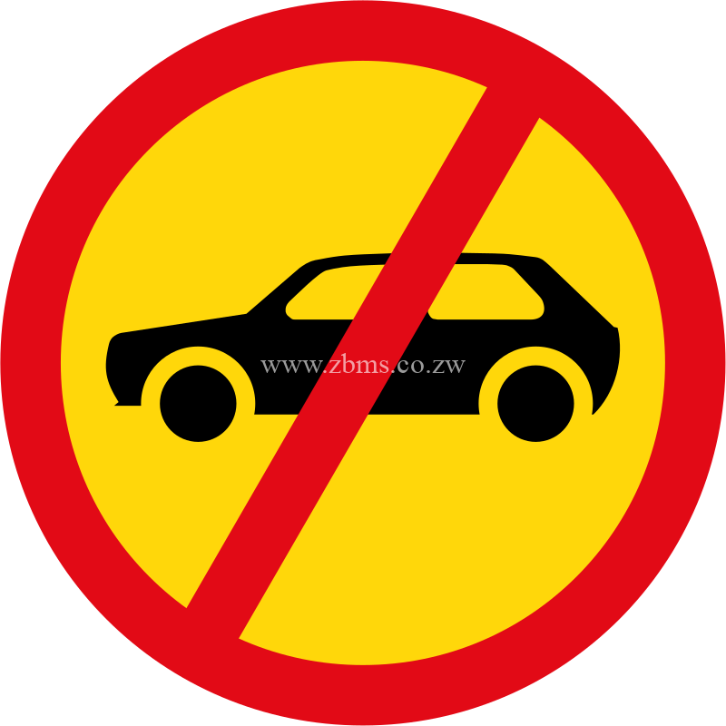 Motorcars prohibited temporary sign for sale Zimbabwe
