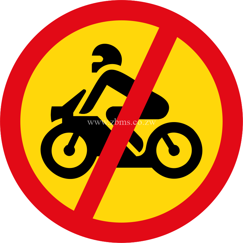 Motorcycles prohibited temporary sign for sale Zimbabwe