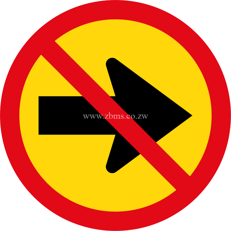 Right turn not allowed temp for sale Zimbabwe