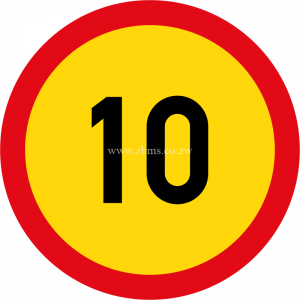 Speed limit of 10 km/h temporary sign for sale in Zimbabwe