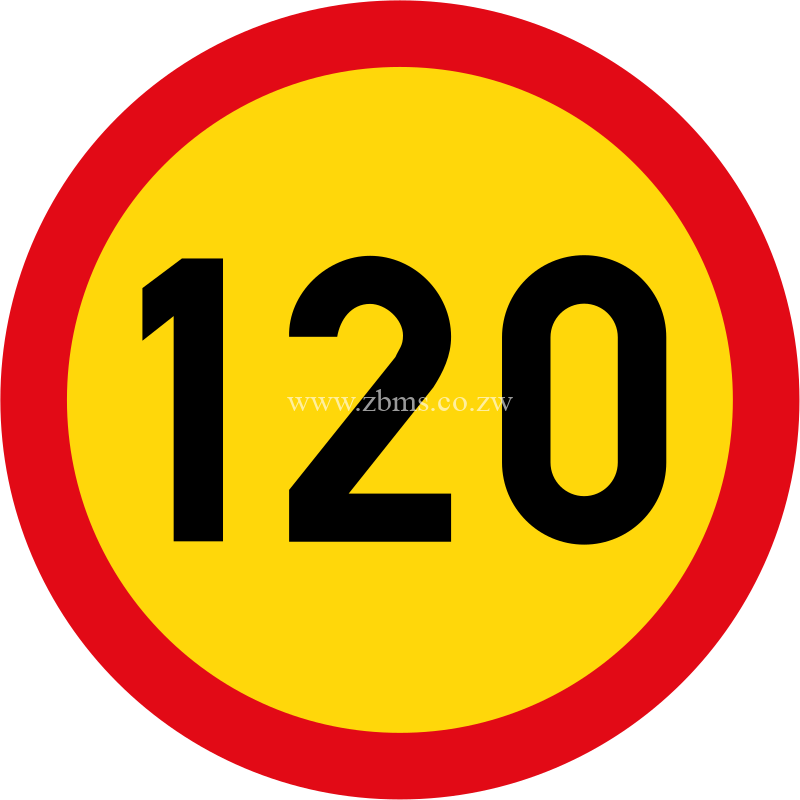 Speed limit of 120 km/hr temporary sign for sale Zimbabwe