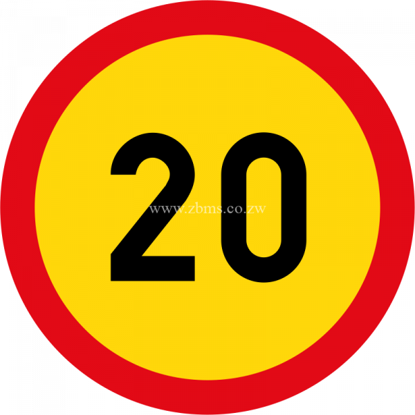 Speed limit of 20 km/h temp