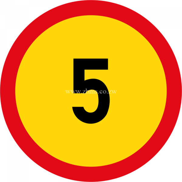 Speed limit of 5 km/h temporary sign for sale Zimbabwe