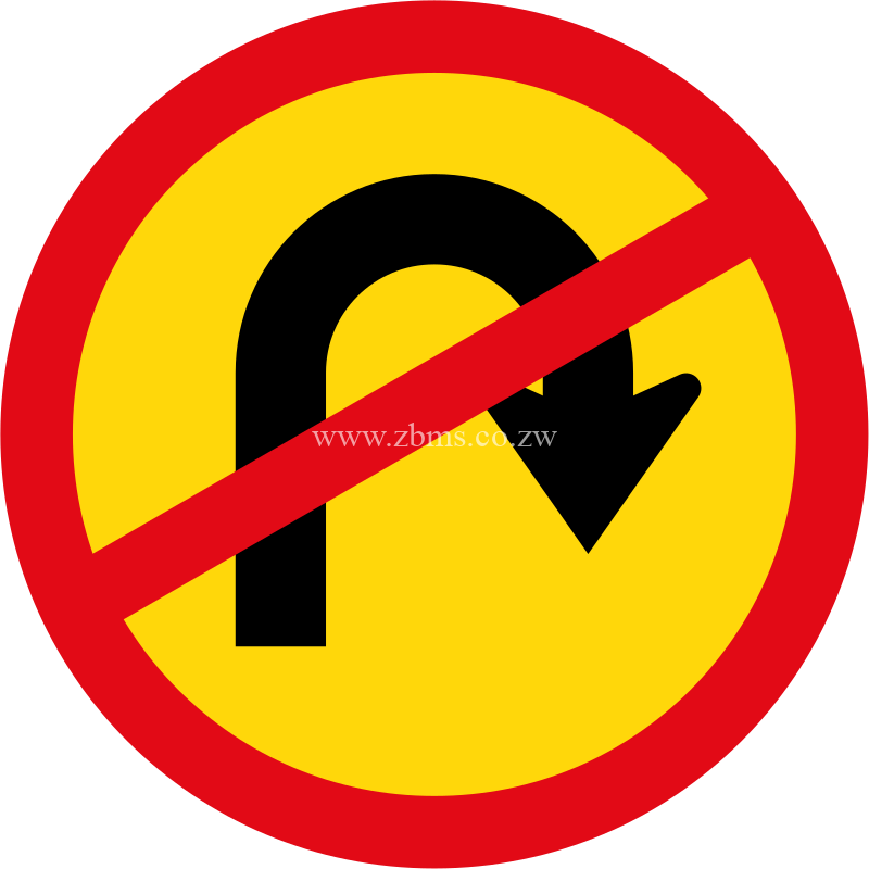U-turn not allowed temporary sign for sale Zimbabwe